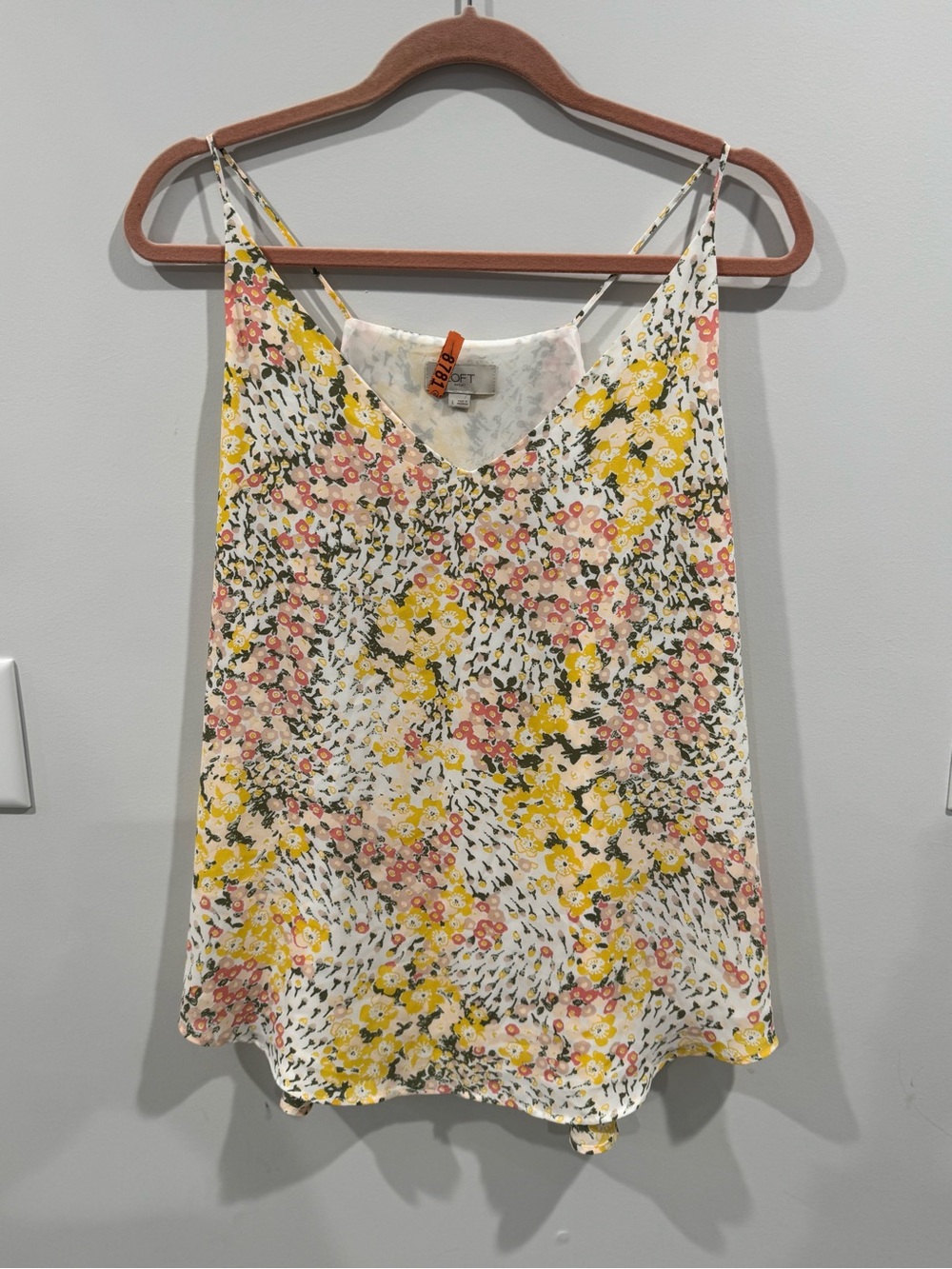LOFT Outlet - Floral V-Neck Cami Tank Top - Yellow & Pink